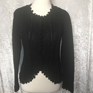 Pinky Knit Black Wool Blend Cardigan Size Small